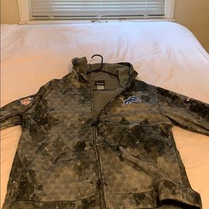 Detroit Lions Reebok NFL Zip-Up Hoodie Size Large